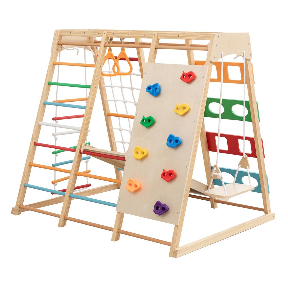 Gymnastic Ring Wood - Ladder Wall Gym amp Climber Featuring