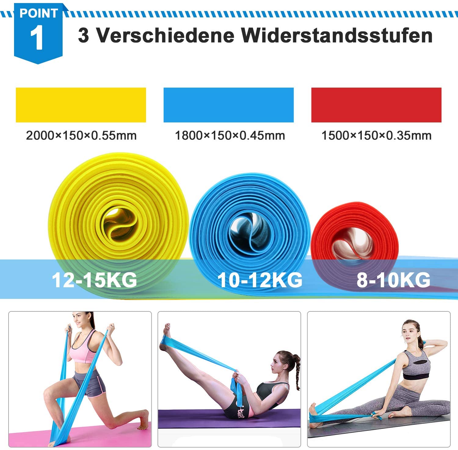Elastic Fitness Bands 3Pcs Res - Crossfit Workout With Equipment recensione e prezzo