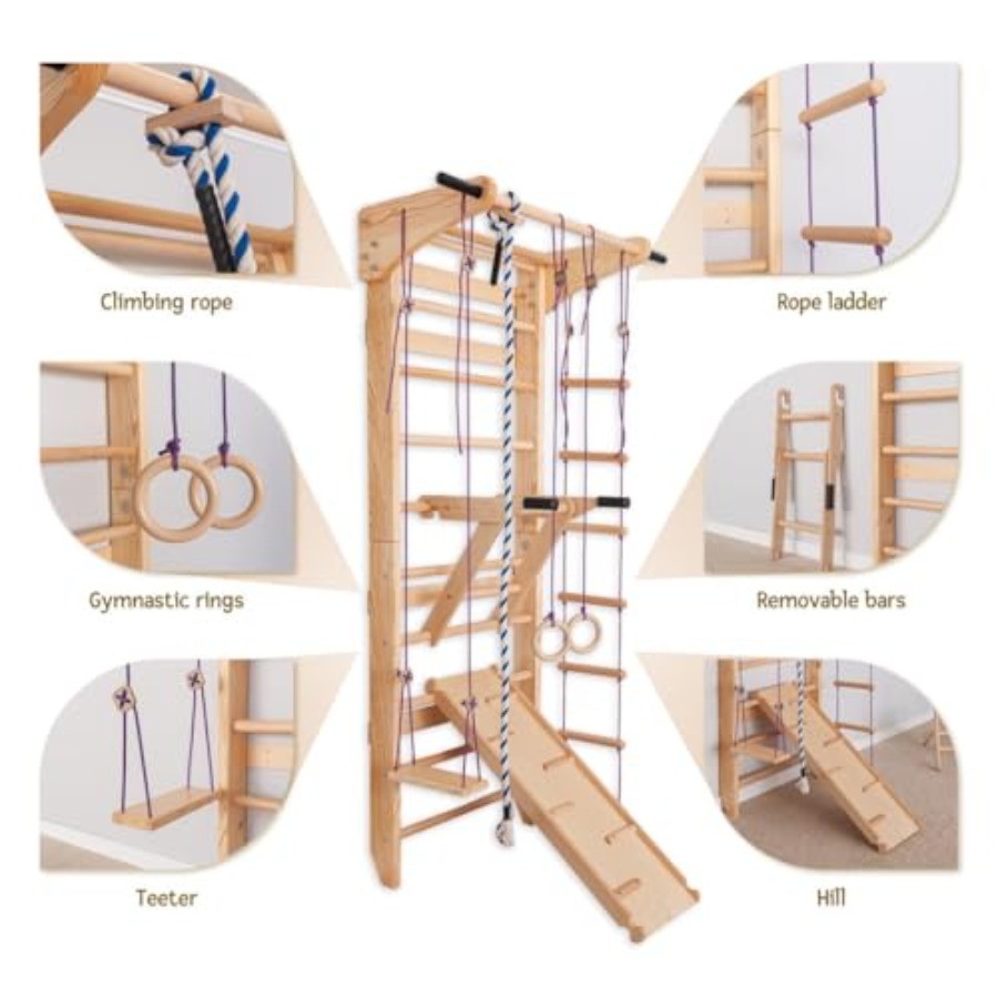 Swedish Ladder Wall Bars for h - Gymnastic Ring Wood recensione e prezzo