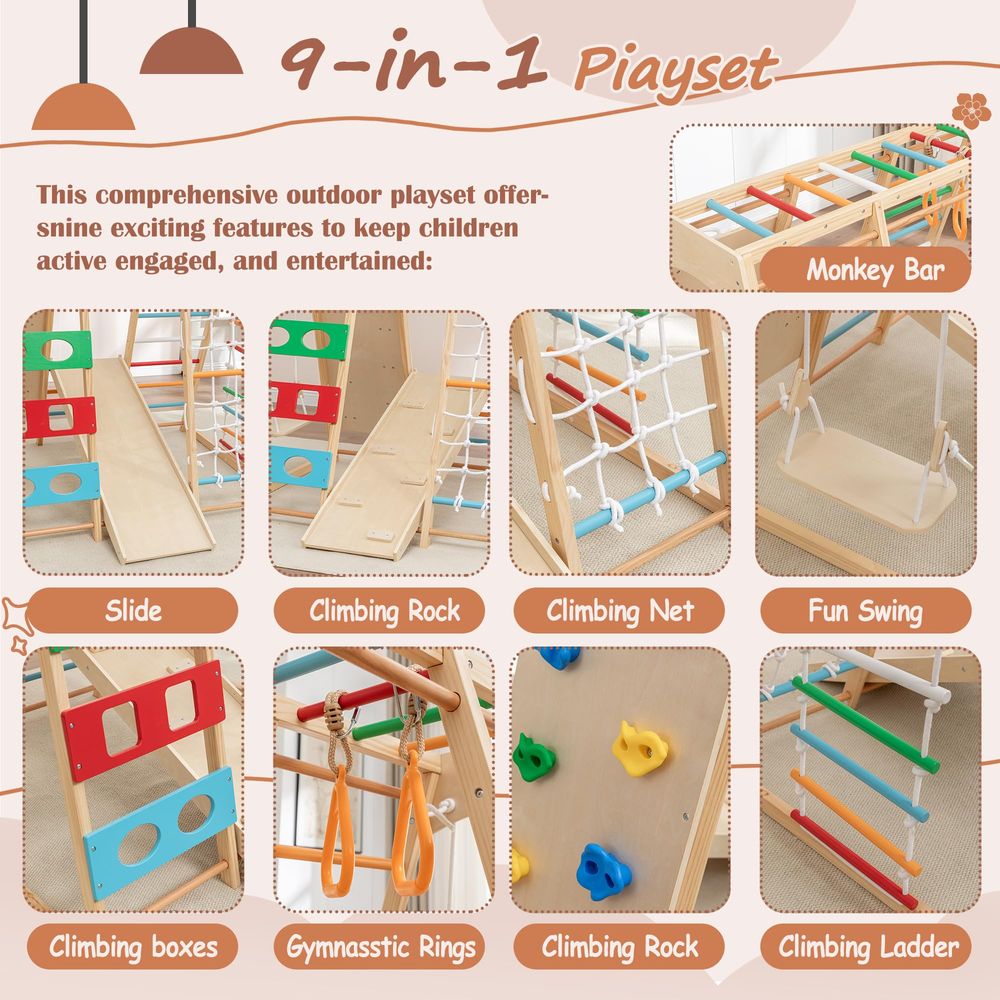 Ladder Wall Gym amp Climber Fe - Gymnastic Ring Wood recensione e prezzo