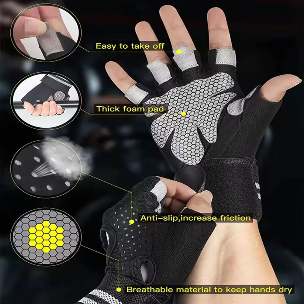 1Pair Half Finger Gym Fitness  - Crossfit Workout With Equipment recensione e prezzo