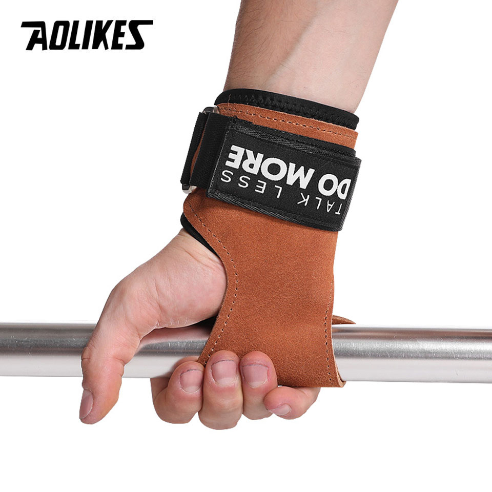 AOLIKES Cowhide Gym Grips Glov - Crossfit Workout With Equipment recensione e prezzo